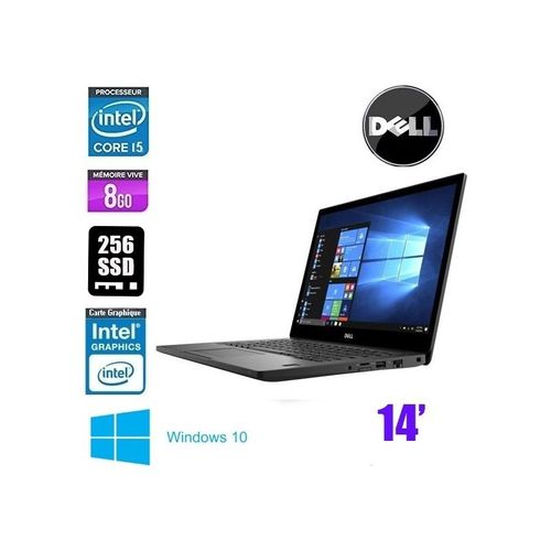 DELL LATITUDE E7480 CORE I5 7200U 2.5GHZCore i5-2.5 GHz 16 Go 256 Go Go Intel HD Graphics 620 WIFI WEBCAM 14 Windows 10 AZERTY