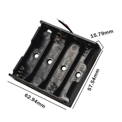 4x 1 pièces AA taille support de batterie boîte avec fils pas de couvercle et interrupteur piles organisateur de stockage en plastique