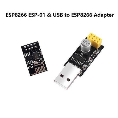 ESP-01 with adapter ESP8266 ESP-01 sans fil WiFi émetteur-récepteur Module avec USB à ESP8266 Module adaptateur pour Arduino UNO R3 Mega2560 Nano