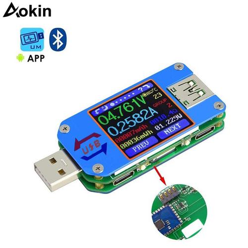 UM25C UM25/UM25C USB testeur Bluetooth USB 2.0 mètre type-c compteur de courant USB compteur de puissance USB câble testeur couleur LCD multimètre