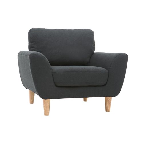 Fauteuil Scandinave Tissu Gris Anthracite Alice
