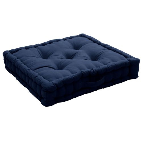 Coussin De Sol Panama Avec Poignée - 50 Cm X 50 Cm - Bleu Marine