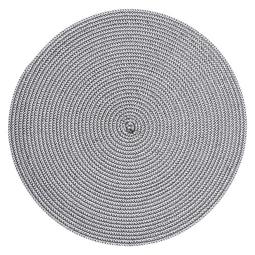 Set De Table Tressé Rond - Diam. 38 Cm - Noir Et Blanc