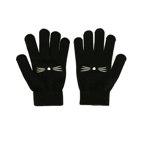 Gants Femme Avec Message - Noir