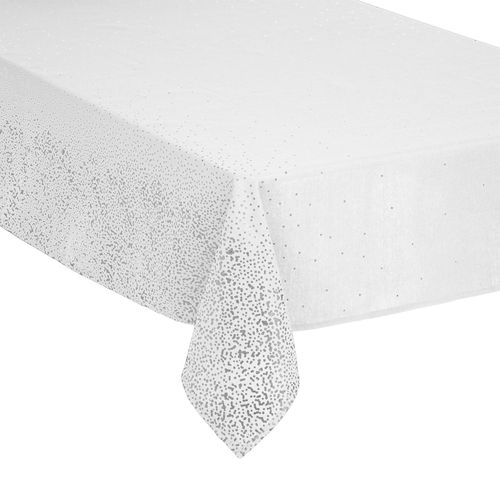 Nappe De Noël Design Léopard - L. 360 X L. 140 Cm - Blanc