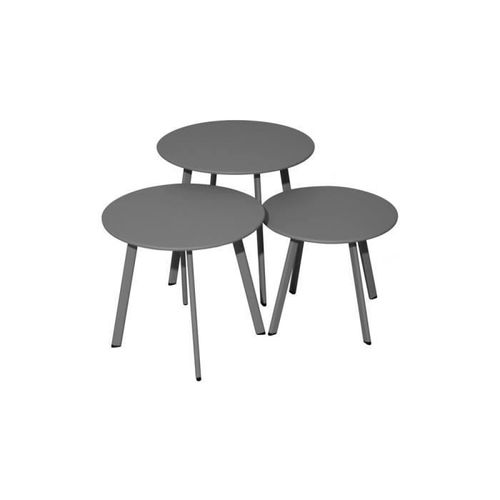 Table Basse De Jardin Massaï En Acier Époxy Graphite - Ø 45 Cm