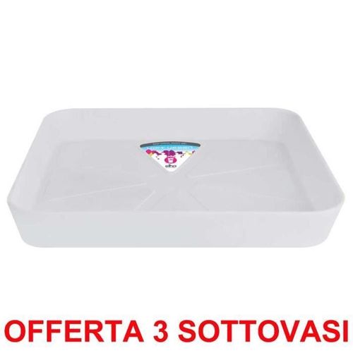 Sous-Pot - Elho - Loft Urban Saucer Square 28 - Blanc - Carré - Plastique Résistant