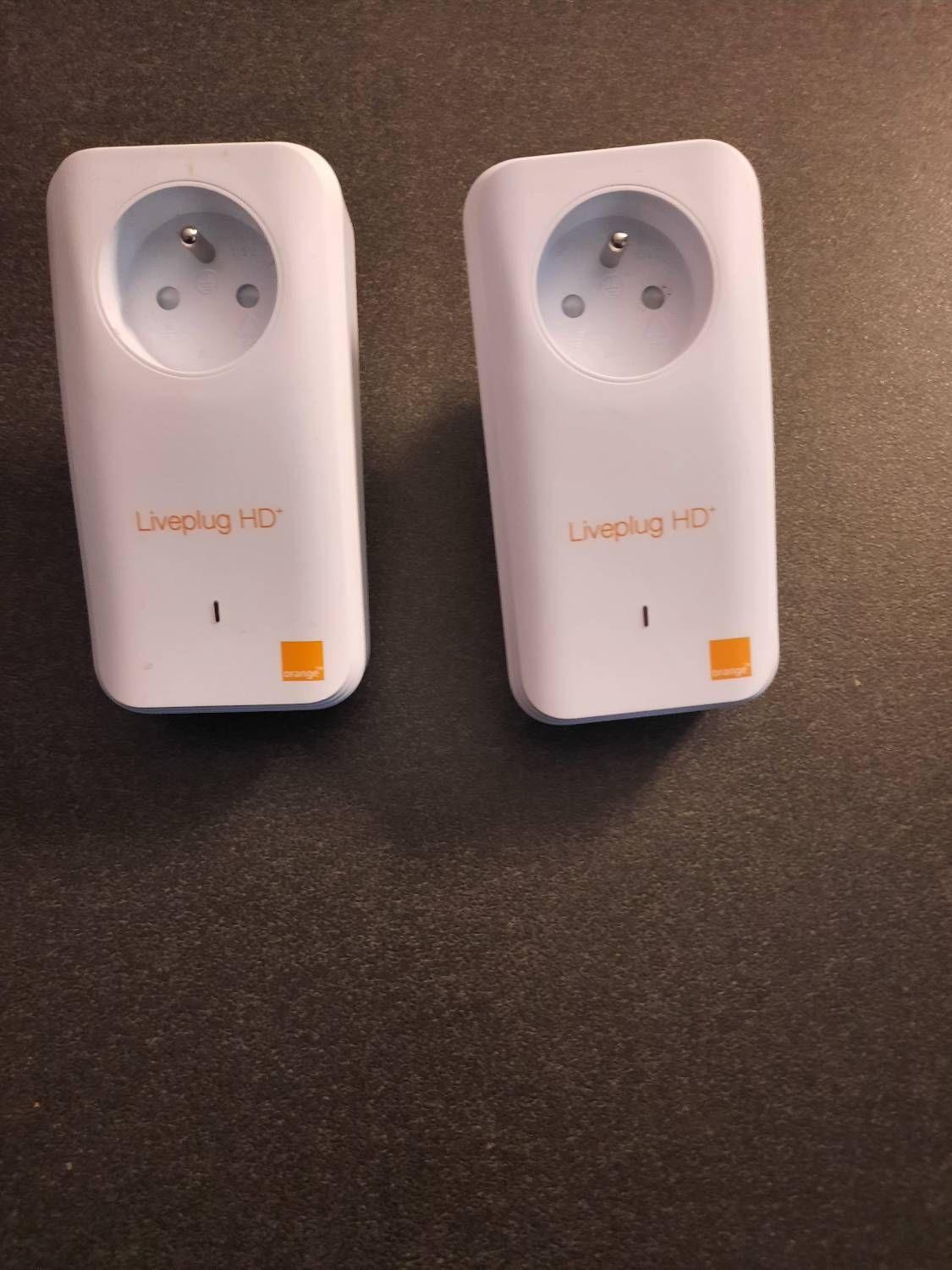 2 CPL HD Orange Liveplug 500 M/s + Câbles Ethernet - excellent état