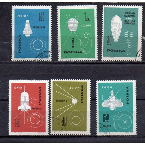 Pologne- Série De 10 Timbres Oblitérés -Espace
