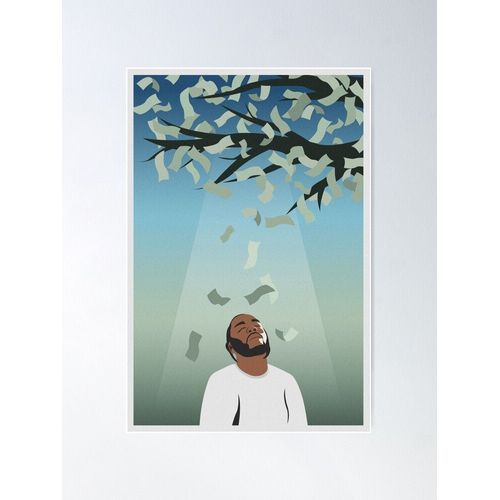 Canevas imprimer Kendrick Lamar - Arbres d'argent Impression sur toile installer/ 40x50cm ou 40x40cm