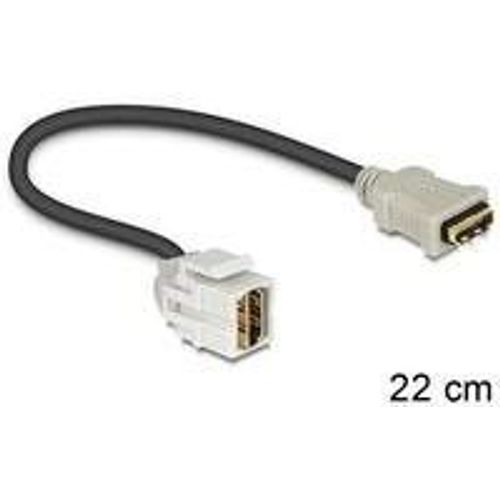 Delock Keystone Module HDMI female > HDMI female 250° with cable - Câble HDMI - HDMI femelle pour HDMI femelle - 22 cm