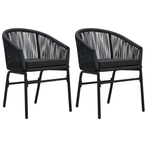 Vidaxl Chaises De Jardin 2 Pcs Noir Rotin Pvc