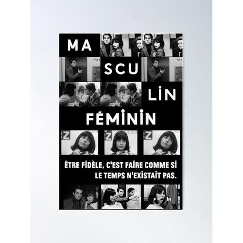 Canevas imprimer Masculin Féminin (Film 1966) Jean-Luc Godard Impression sur toile installer/ 40x50cm ou 40x40cm