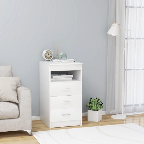 Vidaxl Armoire À Tiroirs Blanc 40x50x76 Cm Bois D'ingénierie
