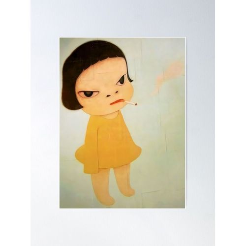 Canevas imprimer Smoking Girl Yoshimoto Nara peinture mignonne de petite fille Impression sur toile installer/ 40x50cm ou 40x40cm