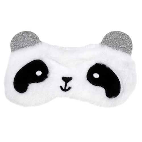 Masque De Voyage / Masque De Nuit 'animaux' Blanc Noir (Panda) - 19x12 Cm