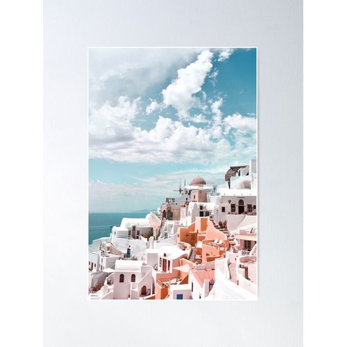 Canevas imprimer Santorin Oia Grèce Impression sur toile installer/ 40x50cm ou 40x40cm