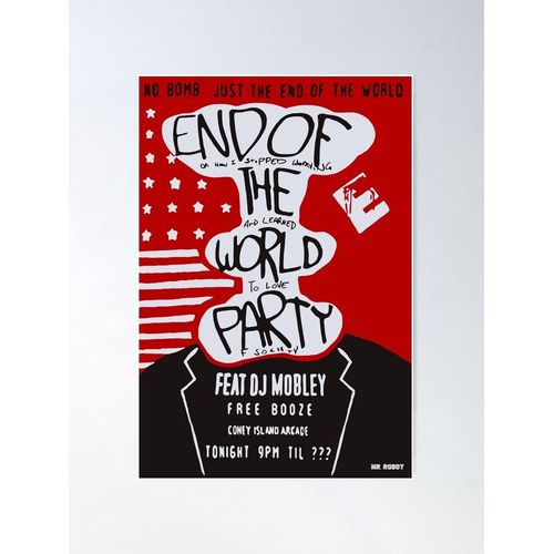 Canevas imprimer MR ROBOT : FIN DE LA FÊTE MONDIALE Impression sur toile installer/ 40x50cm ou 40x40cm
