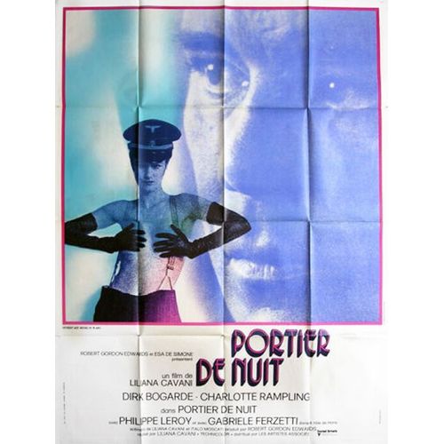 Portier De Nuit (Il Portiere Di Notte) - Véritable Affiche De Cinéma Pliée - Format 120x160 Cm - De Liliana Cavani Avec Dirk Bogarde, Charlotte Rampling, Philippe Leroy - 1974