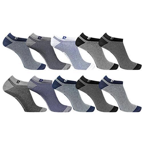 Lot De 10 Paires Chaussettes Tiges Courtes Rayées Aléatoires Pc0373