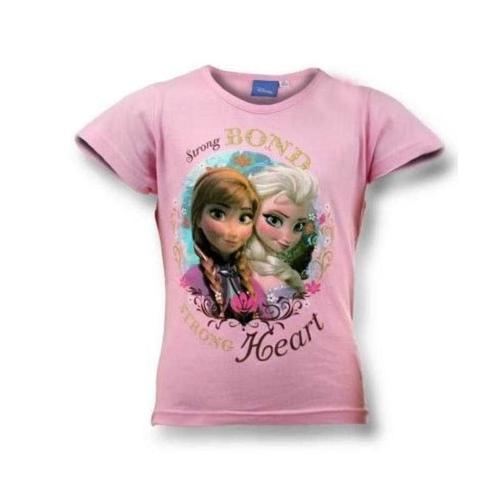Tee-Shirt La Reine Des Neiges Frozen Disney Manches Courtes 100% Coton - Neuf - De 3 À 8 Ans