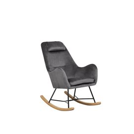 Fauteuil À Bascule Arrie Velours Gris Foncé