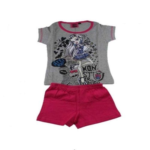 Ensemble Monster High Tee-Shirt + Short 100% Coton - Neuf L'ensemble - Été/Fille/Pyjama/Vêtement/Sport - De 6 À 14