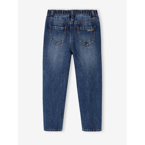 Jean Mom Fit Morphologik Fille Tour De Hanches Fin - Bleu Jean (Vertbaudet)