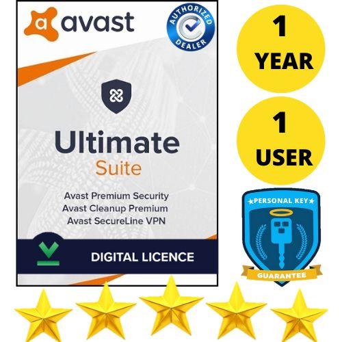 Antivirus Avast Ultimate Suite 2024 (1 An / 1 Pc) Pour Windows - Version Dématrialisée