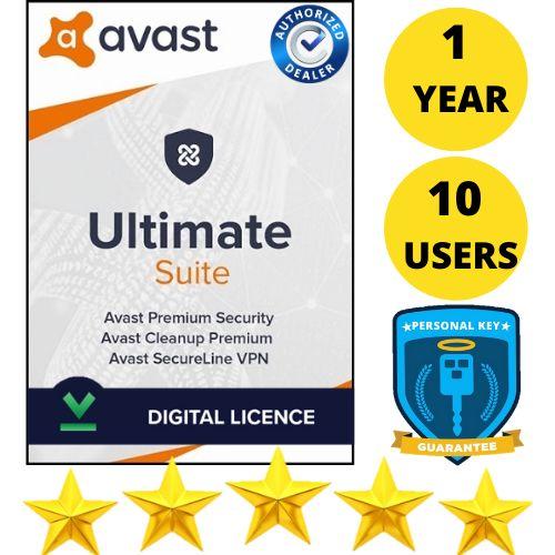Antivirus Avast Ultimate Suite 2024 (1 An / 10 Pc) Pour Windows/Mac/Android - Version Dématérialisée