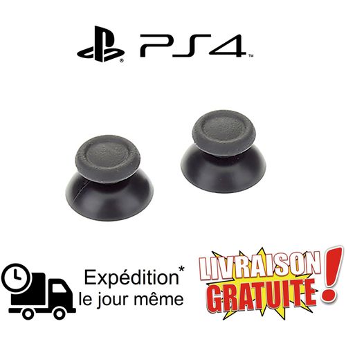 2pcs Chapeaux Bouchons Capuchons Boutons De Joystick Manette Abs Noir Pour Ps4