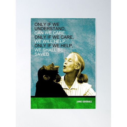 Canevas imprimer Citation de Jane Goodall Impression sur toile DIY installer/ 40x50cm ou 40x40cm
