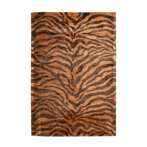 Tapis De Salon Design Viscose Fait Main Zebra 200x290 Cm Marron - Novatrend