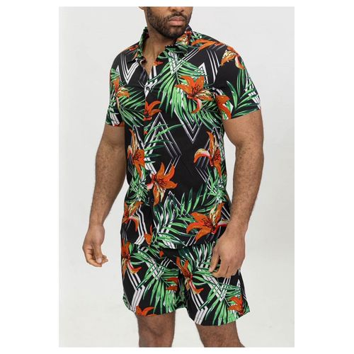 Ensemble Short,Chemise Noir Homme