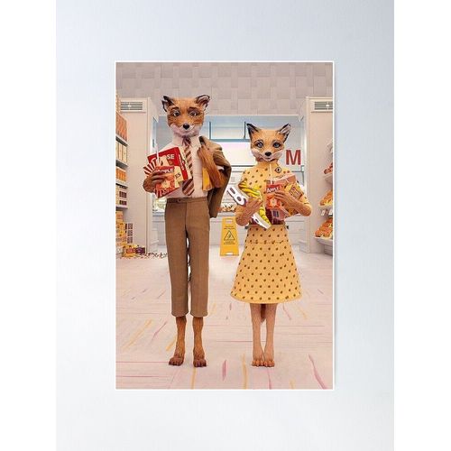 Canevas imprimer fantastique monsieur fox et sa femme drôle Impression sur toile DIY installer/ 40x50cm ou 40x40cm