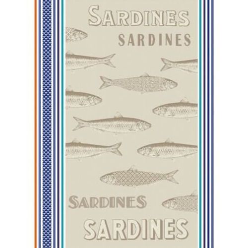 Torchon Coton Jacquard Sardine 50x70 Sardine