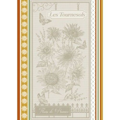 Torchon Coton Jacquard Tournesol 50x70 Cm Torchontournesol