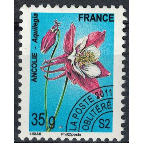 France 2011 Oblitéré Used Ancolie Aquilegia 35 G Préoblitéré Y&t 260