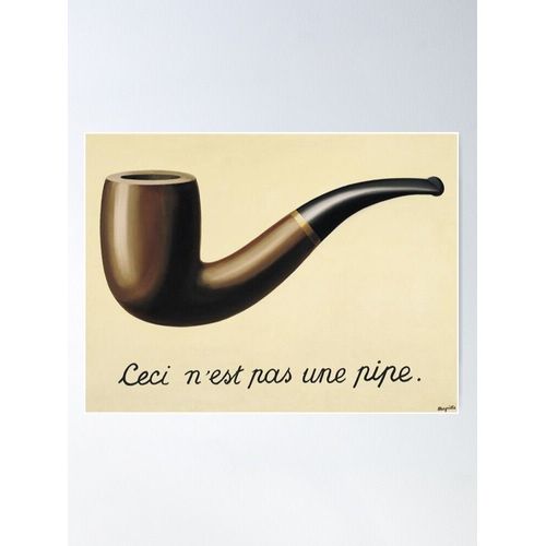 Canevas imprimer René Magritte - La trahison des images - Ceci n'est pas une pipe Impression sur toile DIY installer/ 40x50cm ou 40x40cm