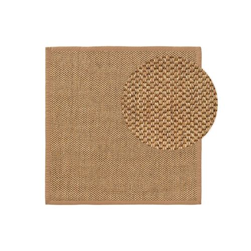 Tapis Poil Ras Sisal Greta Crème 150x150 Cm - Tapis Poil Court Design Moderne Pour Salon