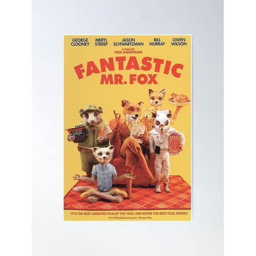 Canevas imprimer Fantastique M. Fox Wes Anderson Impression sur toile DIY installer/ 40x50cm ou 40x40cm