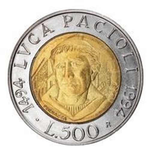 Pièce 500 Lires Luca Pacioli - 1994