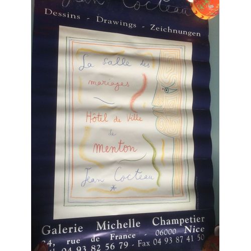 Affiche D'exposition " Jean Cocteau Dessins "