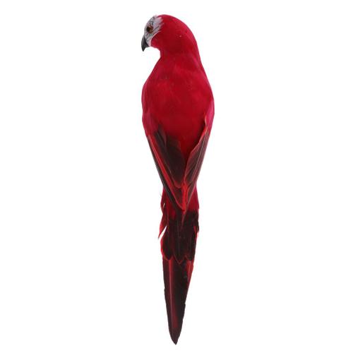 Rouge Baoblaze Oiseaux Artificielle Statue de Perroquet Ara Paysagère Miniature Décoration Jardin Maison