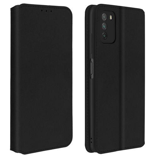 Housse Xiaomi Poco M3 Étui Folio Portefeuille Fonction Support Noir