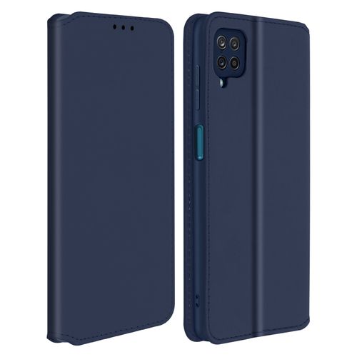 Housse Samsung Galaxy A12 Étui Folio Portefeuille Fonction Support Bleu