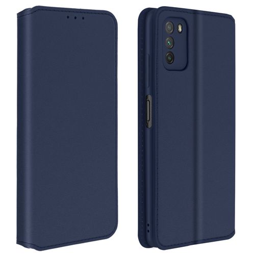 Étui Pour Xiaomi Poco M3 Porte-Carte Support Vidéo Clapet Magnétique Bleu Nuit