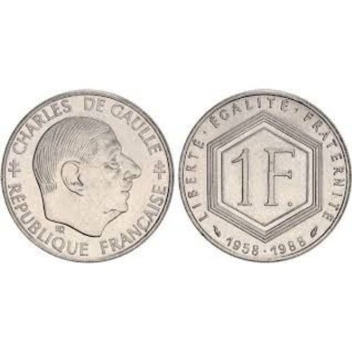 Pièce De 1 Franc Charles De Gaulle 1958 - 1988