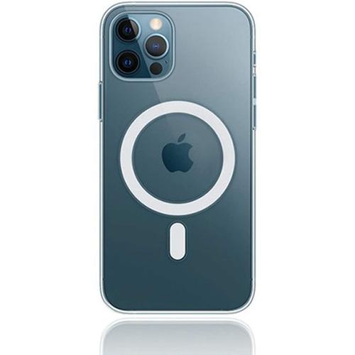 Iphone 12-12 Pro-Coque-Silicone-Semi-Rigide-Transparente-Compatible-Magsafe