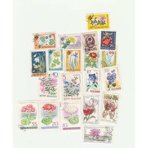 20 Timbres Oblitérés De Roumanie - Fleurs